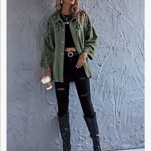 NEW Pearl Beaded Jacket Coat - Picture 4 of 7